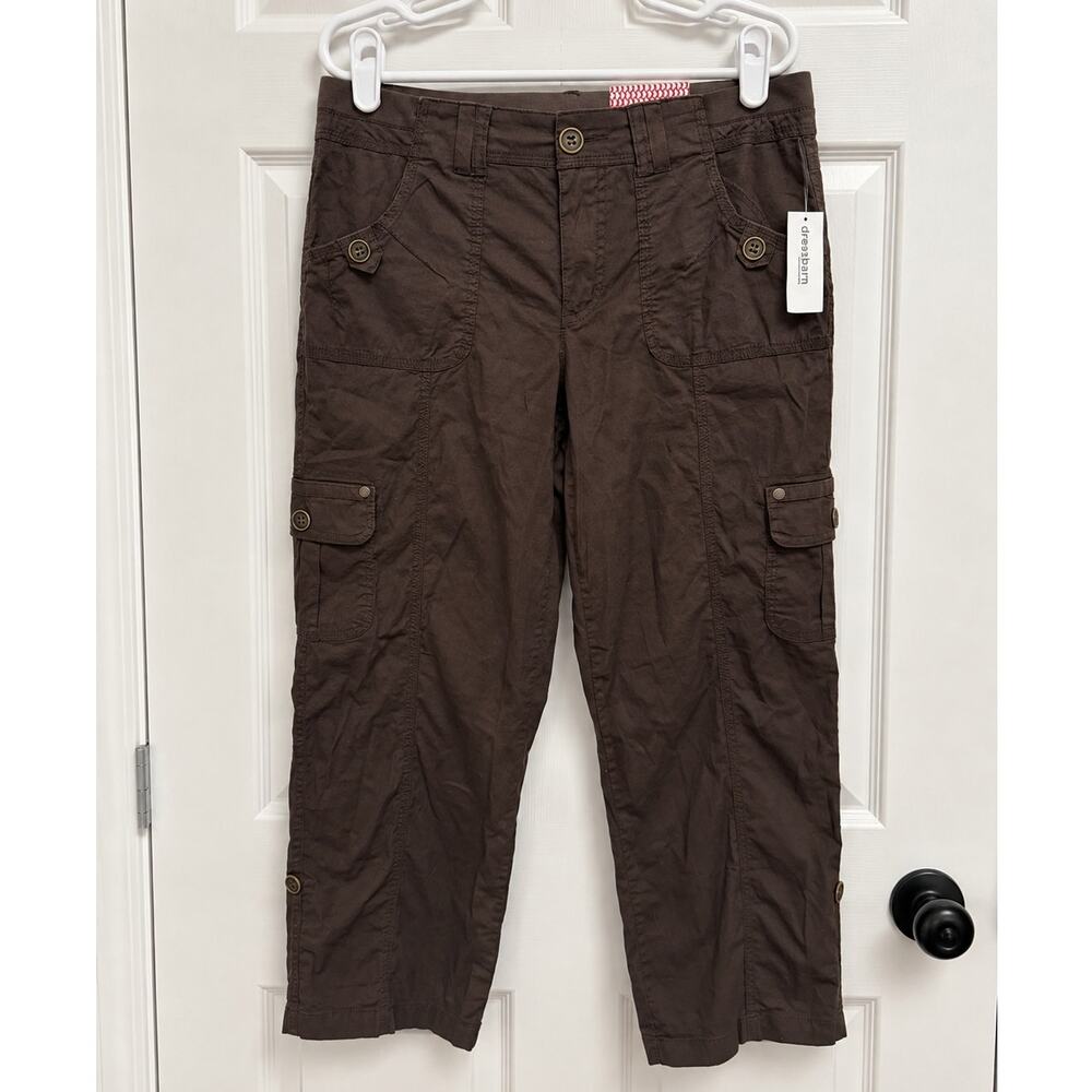 Dressbarn Brown Cargo Capri Pants Size 6 NWT Utility Y2K